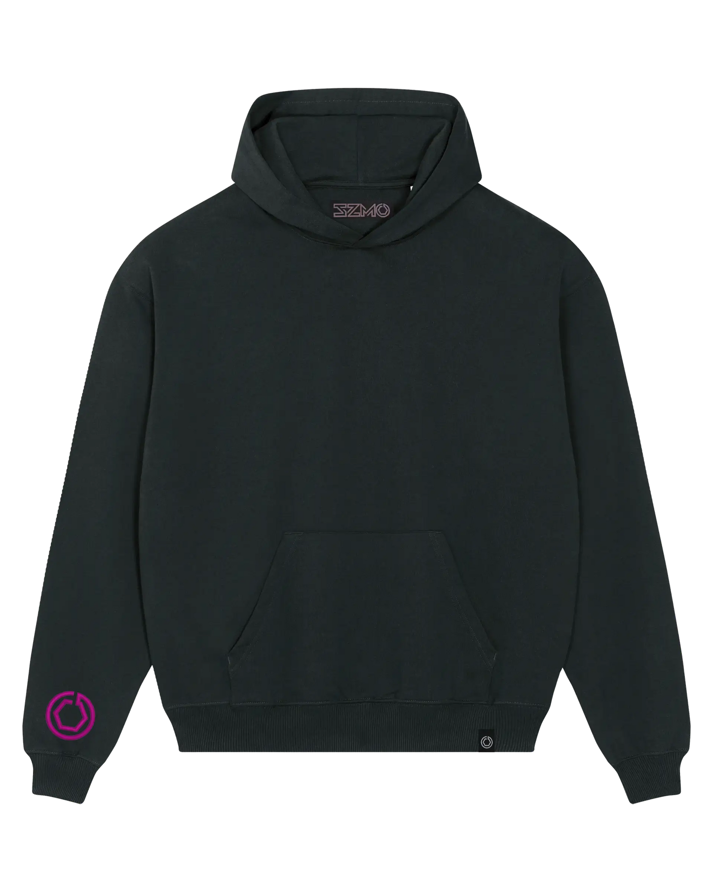 SZMO R34 Skyline Oversize Hoodie Pink Print Schwarz Vorderansicht Detail