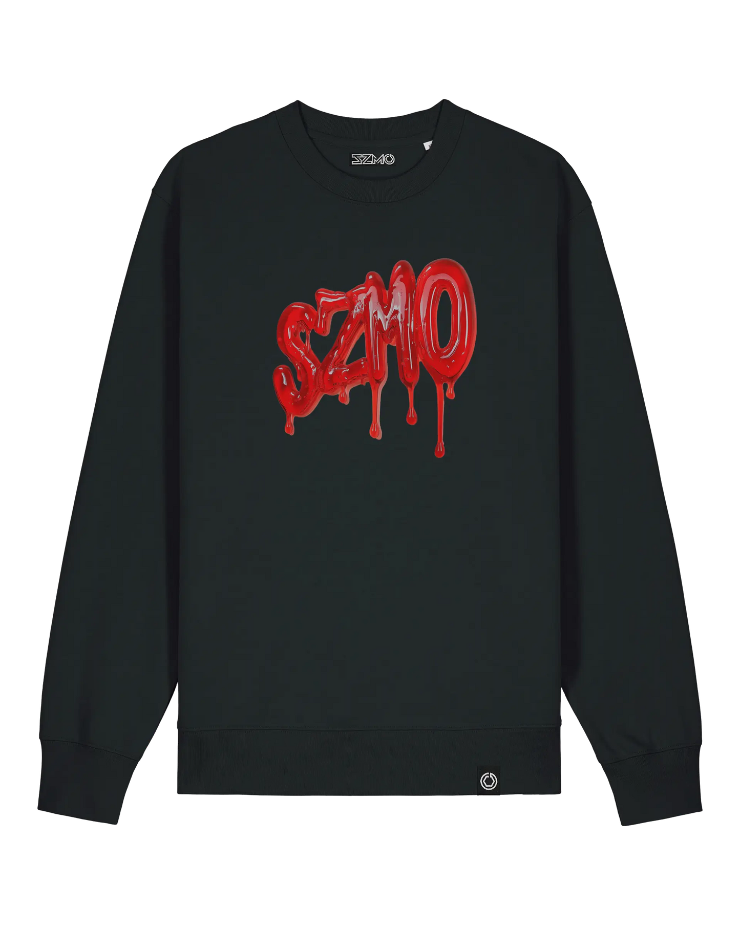 SZMO R34 Rückleuchten Pullover Schwarz JDM Streetwear Vorderansicht Detail
