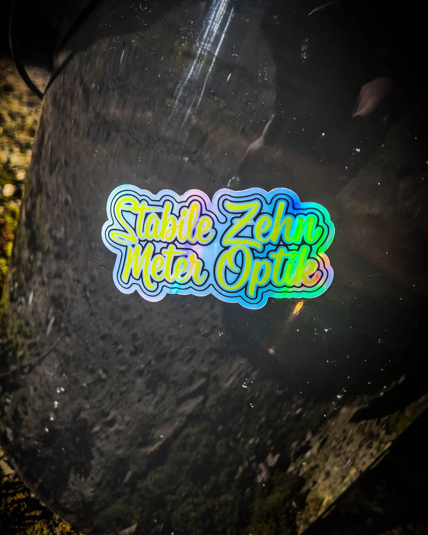SZMO - Stabile Zehn Meter Optik Sticker Holo Gelb Nahaufnahme Tuning Automotive