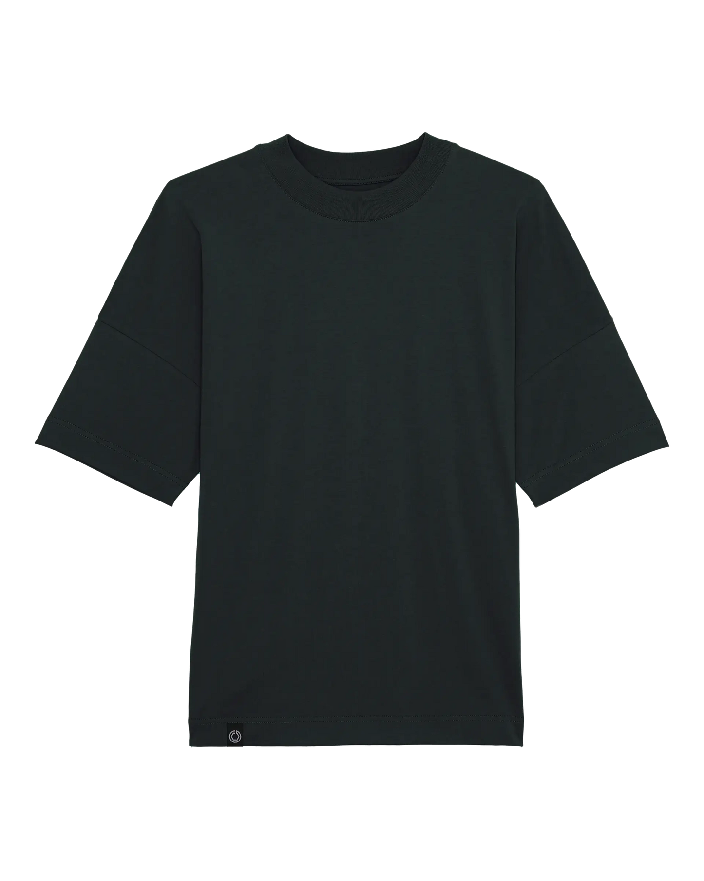 SZMO Neon Logo T-Shirt Schwarz leuchtender Print Oversize Vorderansicht Detail