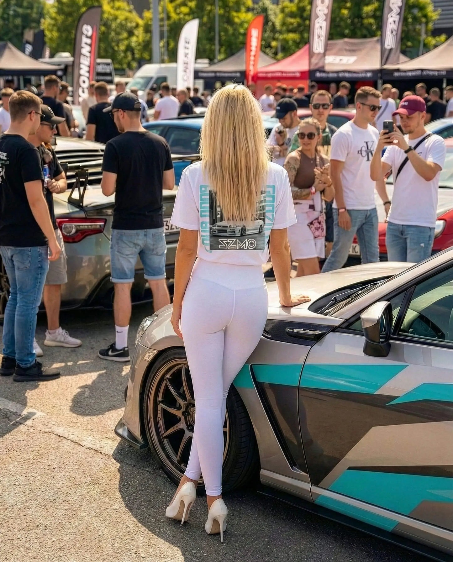 SZMO 4 Door Godzilla T-Shirt Viertürer Skyline JDM Limousine Rückansicht