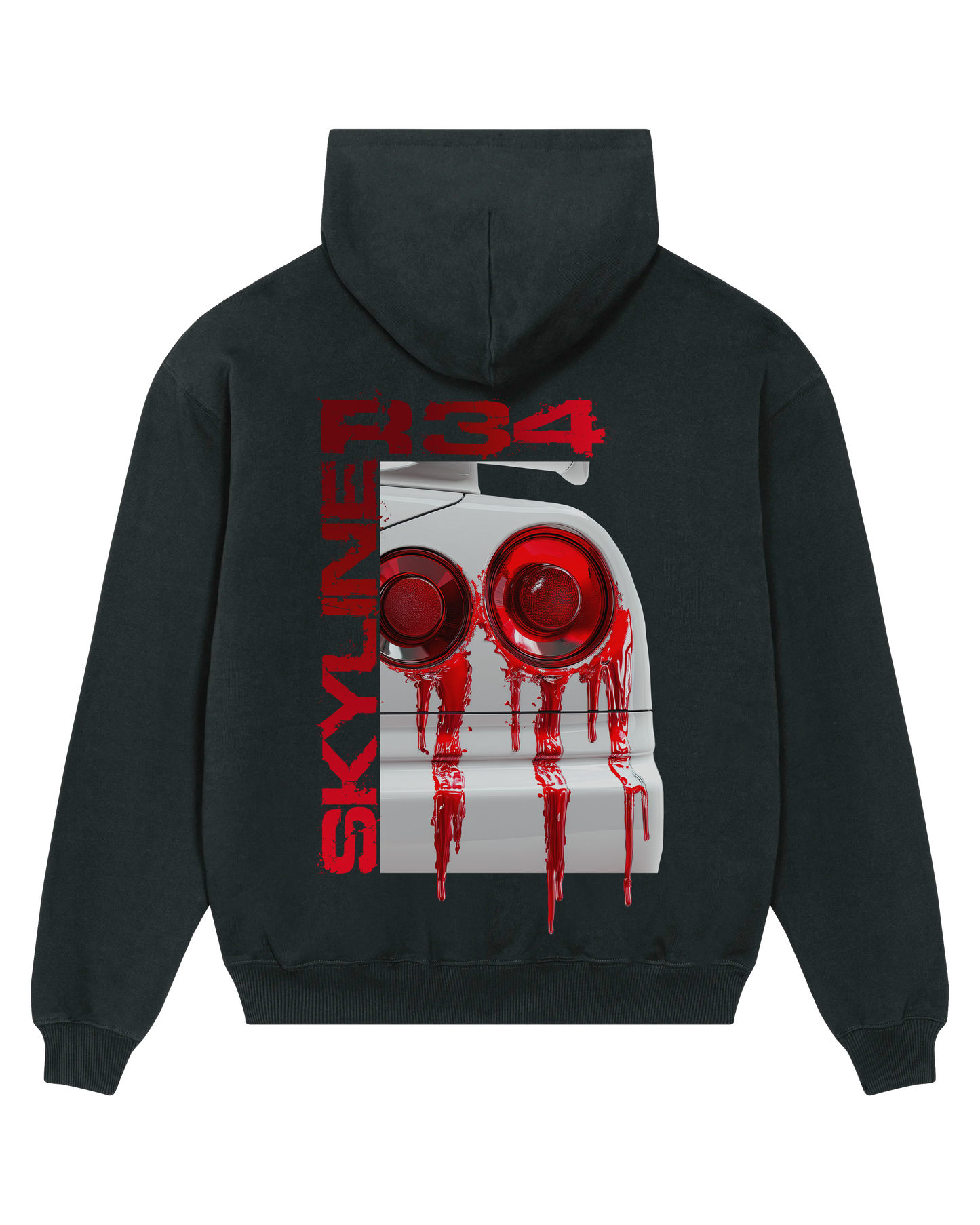 R34 Taillight Black Oversize Hoodie