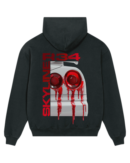 R34 Taillight Black Oversize Hoodie