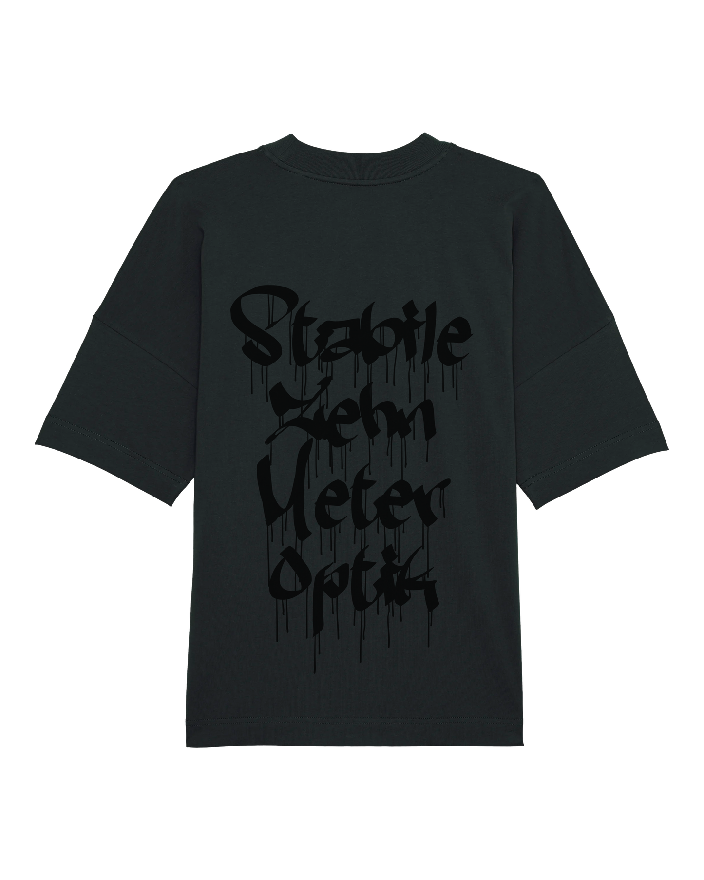 Stabile Zehn Meter Optik Black/Black Oversize T-Shirt