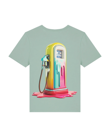 SZMO Candy Zapfsäule Damen T-Shirt Bunt Retro Vibe Streetwear Cargirl Rückansicht Detail