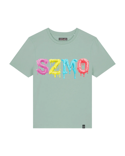 SZMO Candy Zapfsäule Damen T-Shirt Bunt Retro Vibe Streetwear Cargirl Vorderansicht Detail