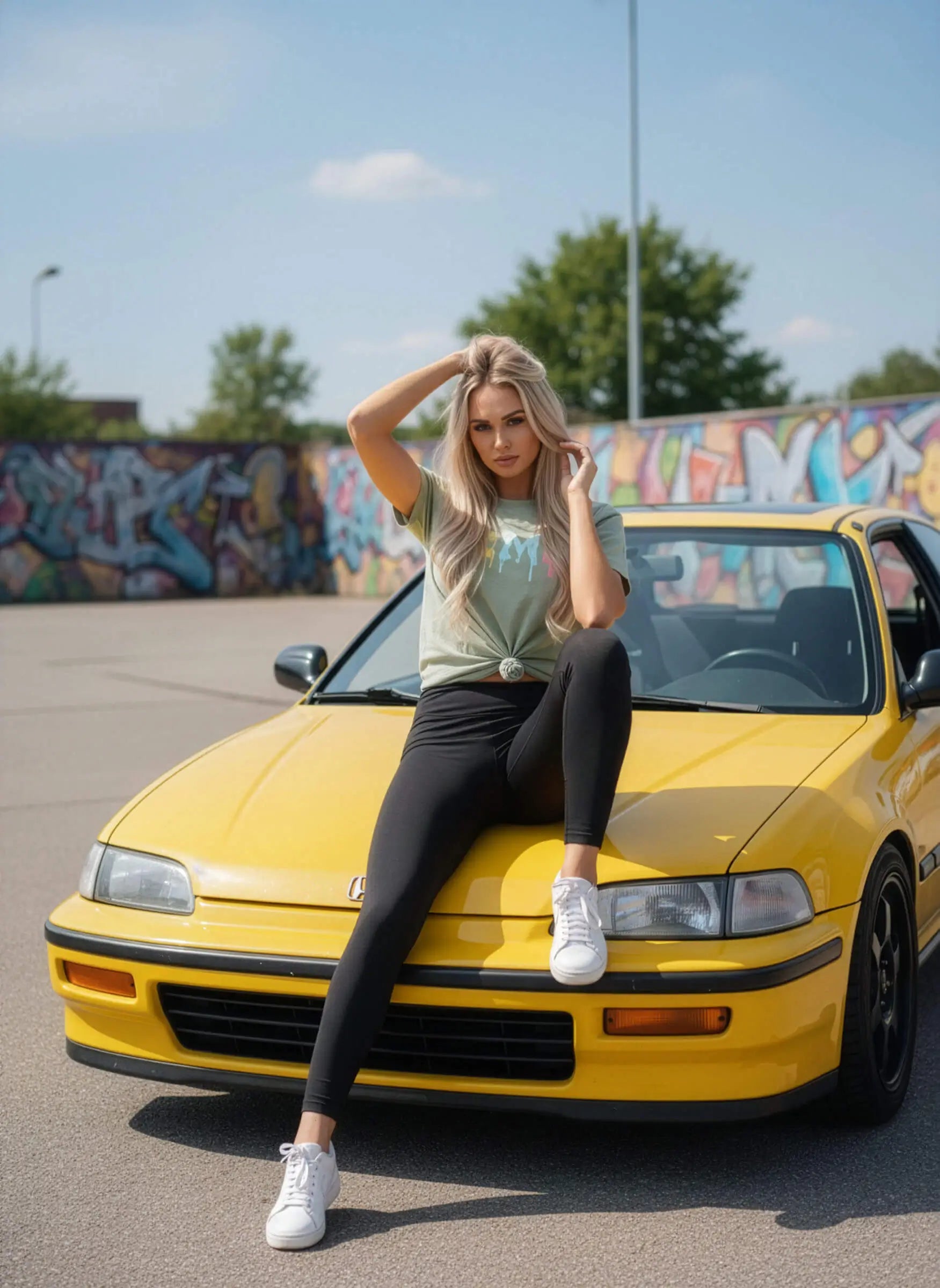 SZMO Candy Zapfsäule Damen T-Shirt Bunt Retro Vibe Streetwear Cargirl Vorderansicht