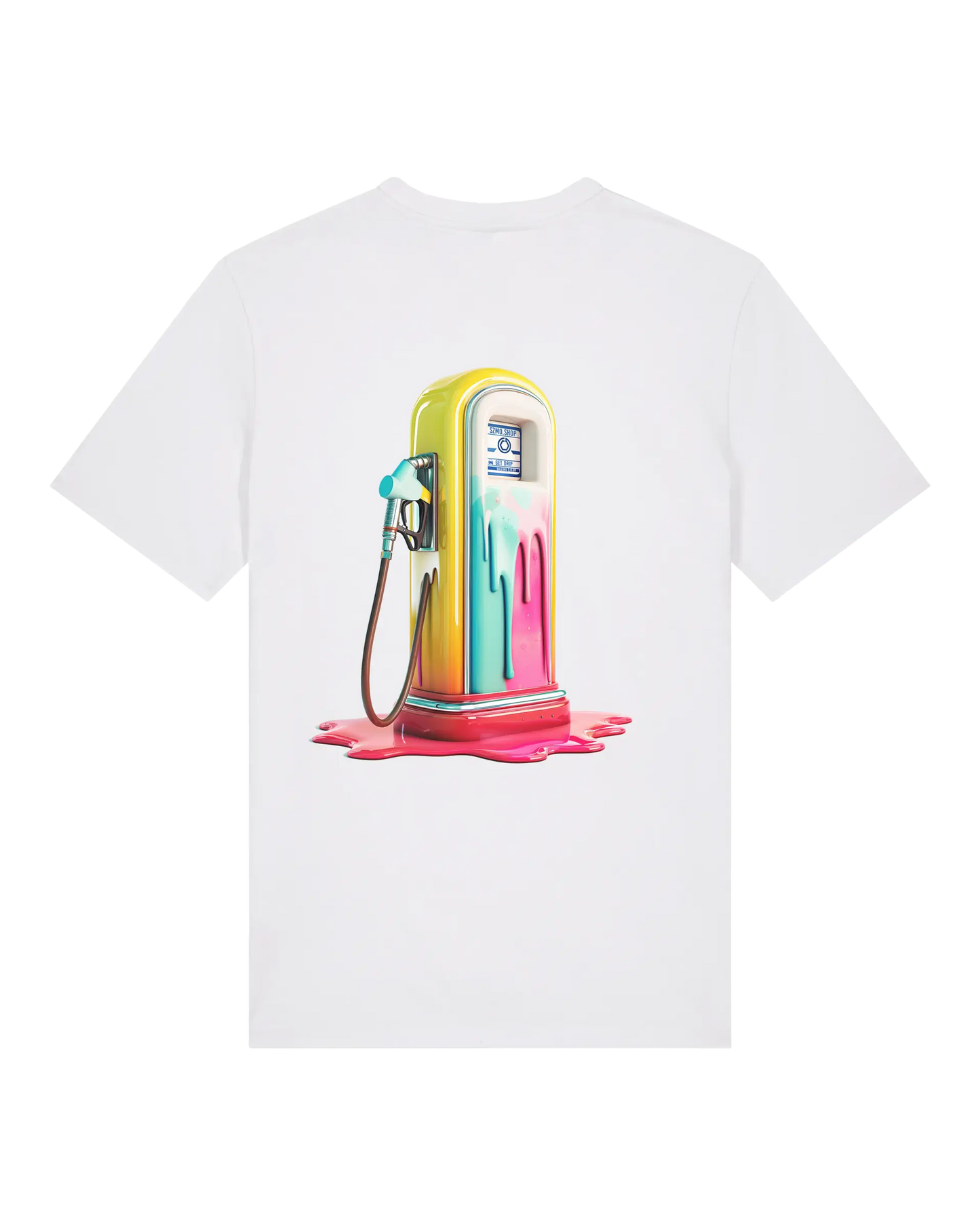 SZMO Candy Zapfsäule T-Shirt Bunt Retro Vibe Streetwear Rückansicht Detail
