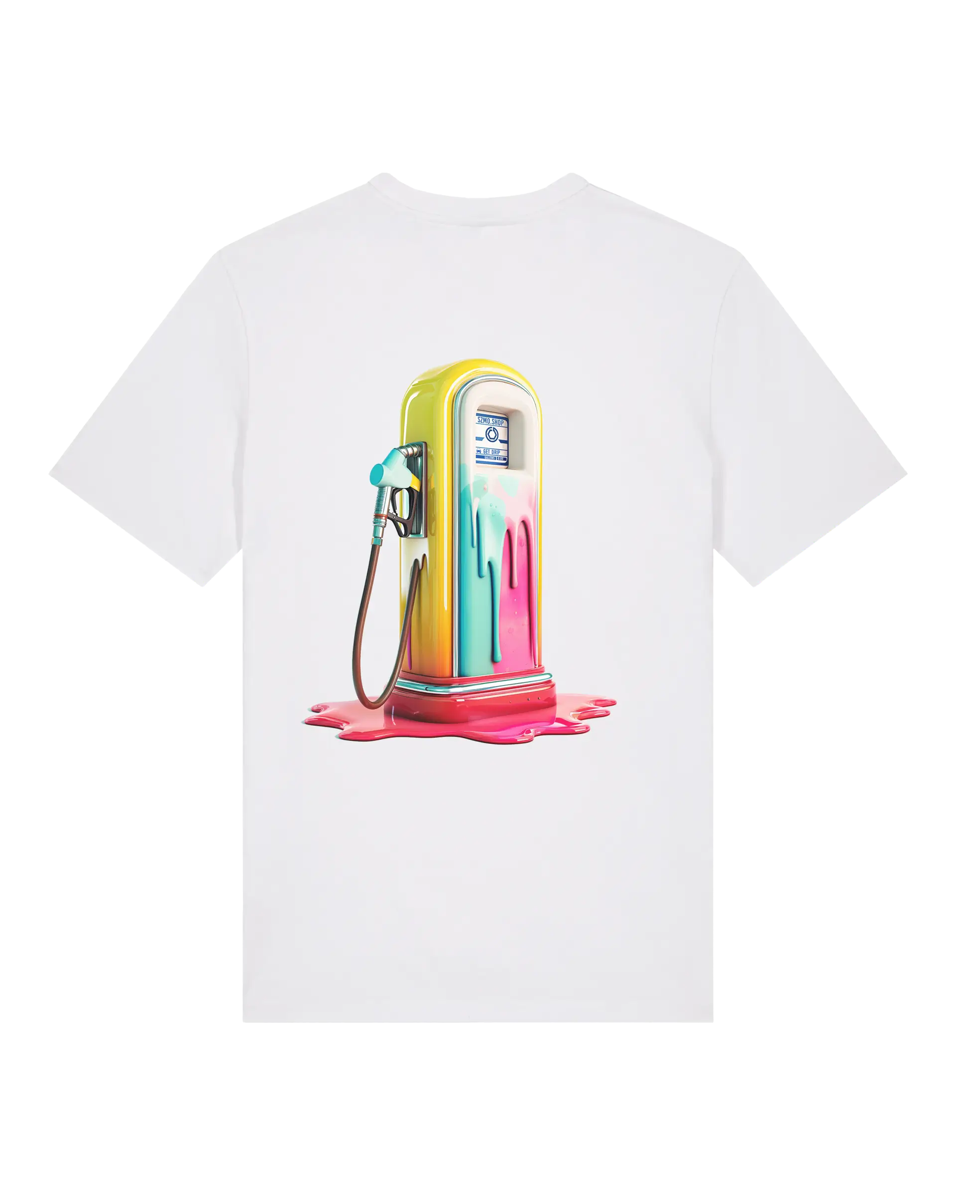 SZMO Candy Zapfsäule T-Shirt Bunt Retro Vibe Streetwear Rückansicht Detail