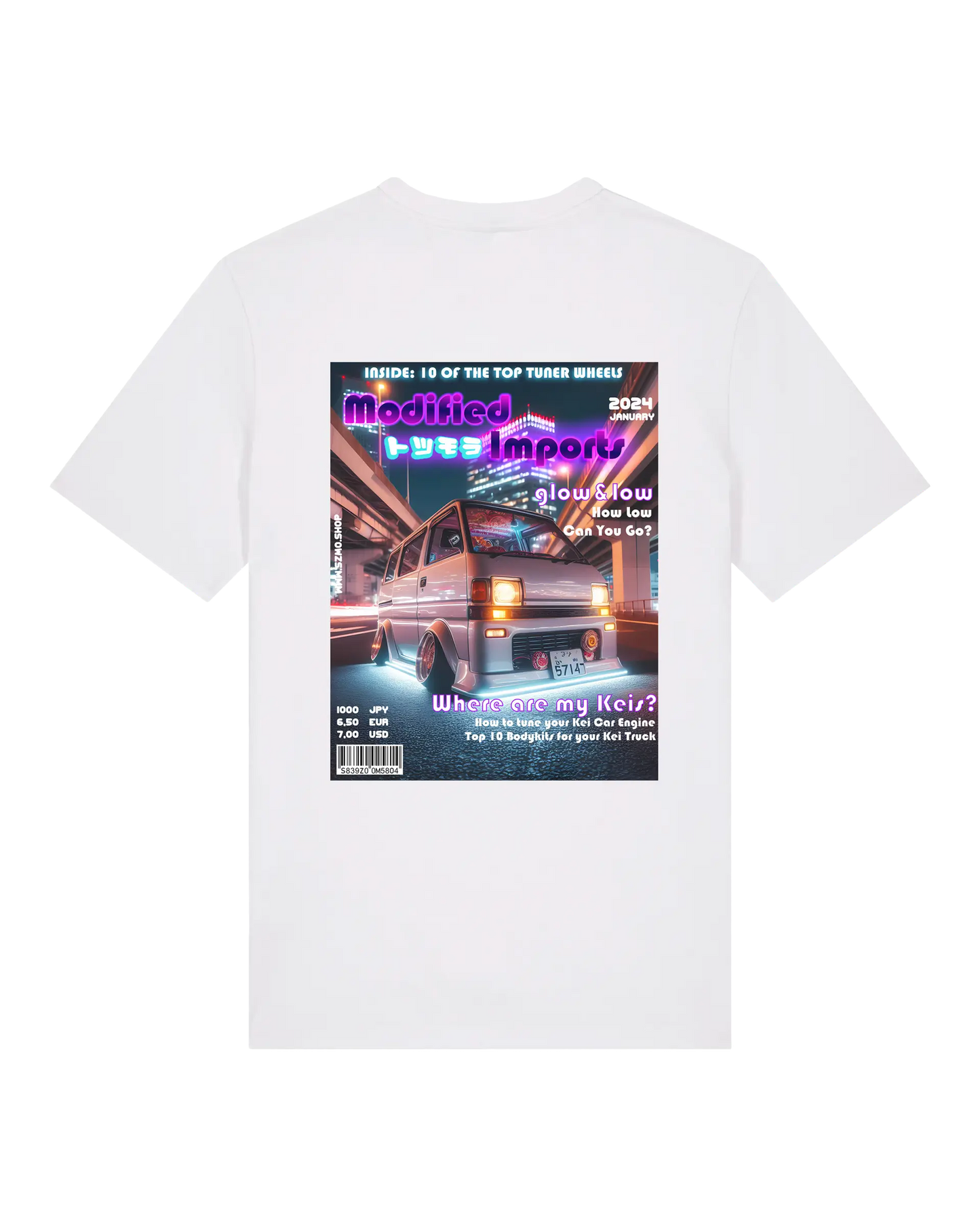 SZMO Collectors Edition T-Shirt Januar Japanese Kei Truck JDM Import Streetwear Rückansicht Detail