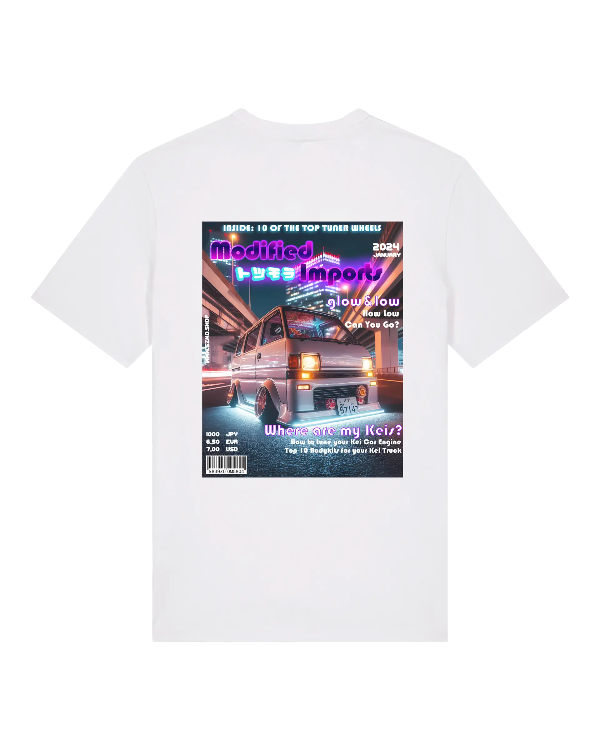 SZMO Collectors Edition T-Shirt Januar Japanese Kei Truck JDM Import Streetwear Rückansicht Detail