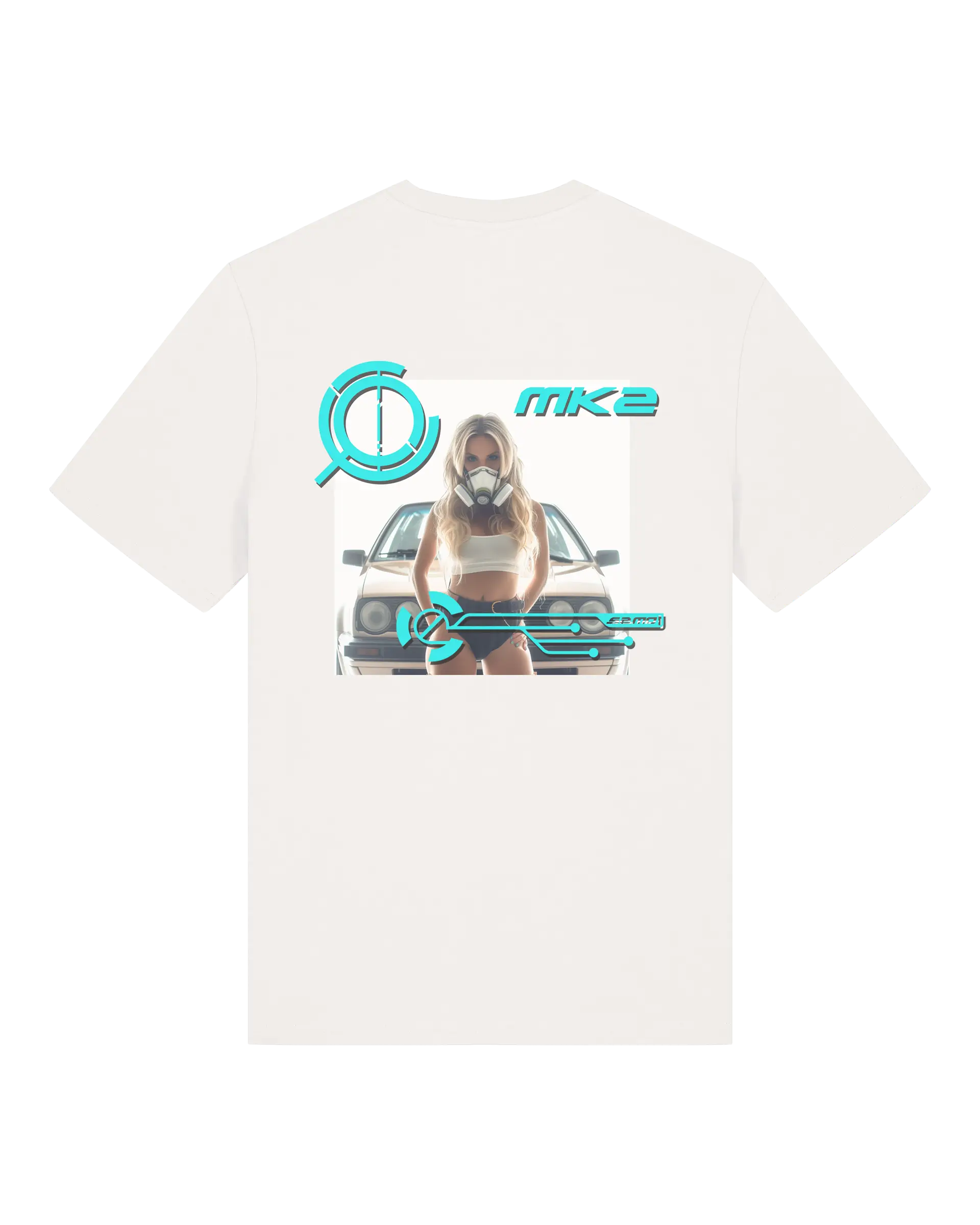 SZMO MK2 Tech T-Shirt Technische Zeichnung Golf Tuning Rückansicht Detail