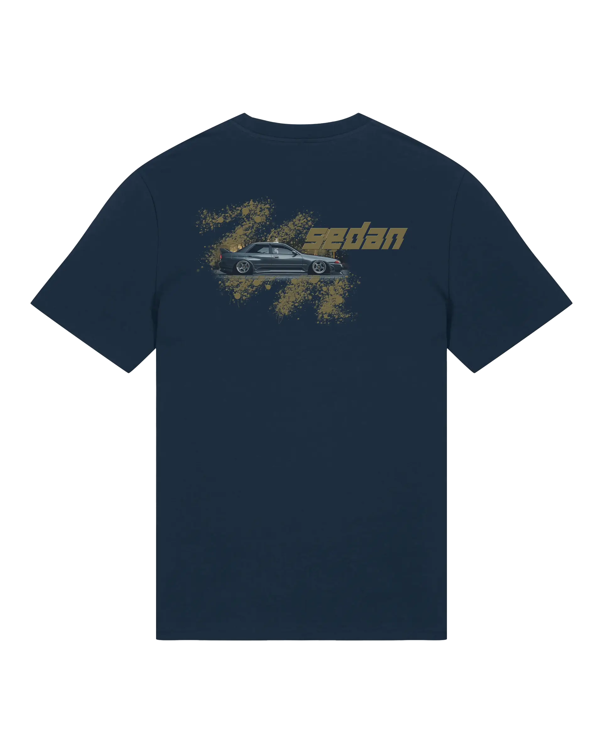 SZMO R32 Skyline Sedan T-Shirt Blau JDM Klassiker Rückansicht Detail