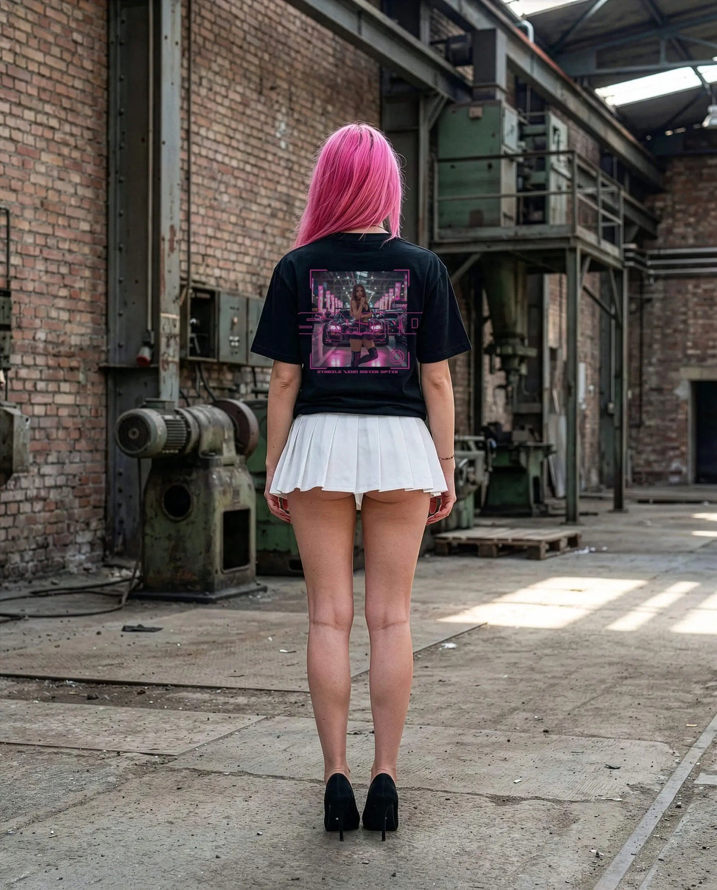 SZMO R34 Skyline T-Shirt Schwarz Pink  JDM Streetwear Rückansicht