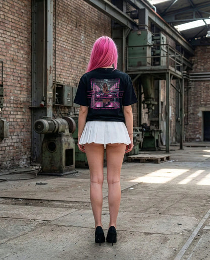 SZMO R34 Skyline T-Shirt Schwarz Pink  JDM Streetwear Rückansicht