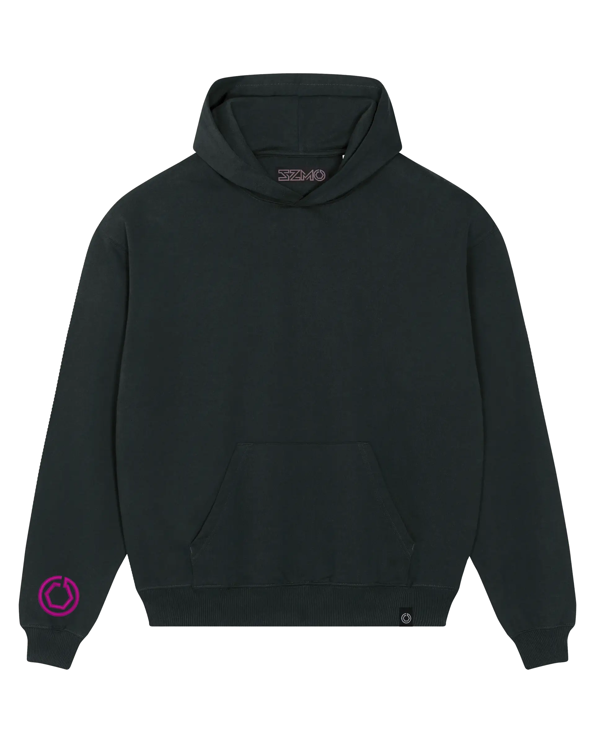 SZMO R34 Skyline Oversize Hoodie Pink Print Schwarz Vorderansicht Detail