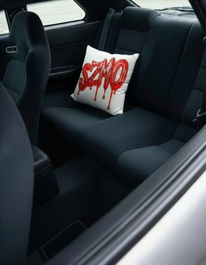 SZMO Kissen Weiß R34 Skyline Rückleuchten Design JDM Deko Sofa Rückansicht