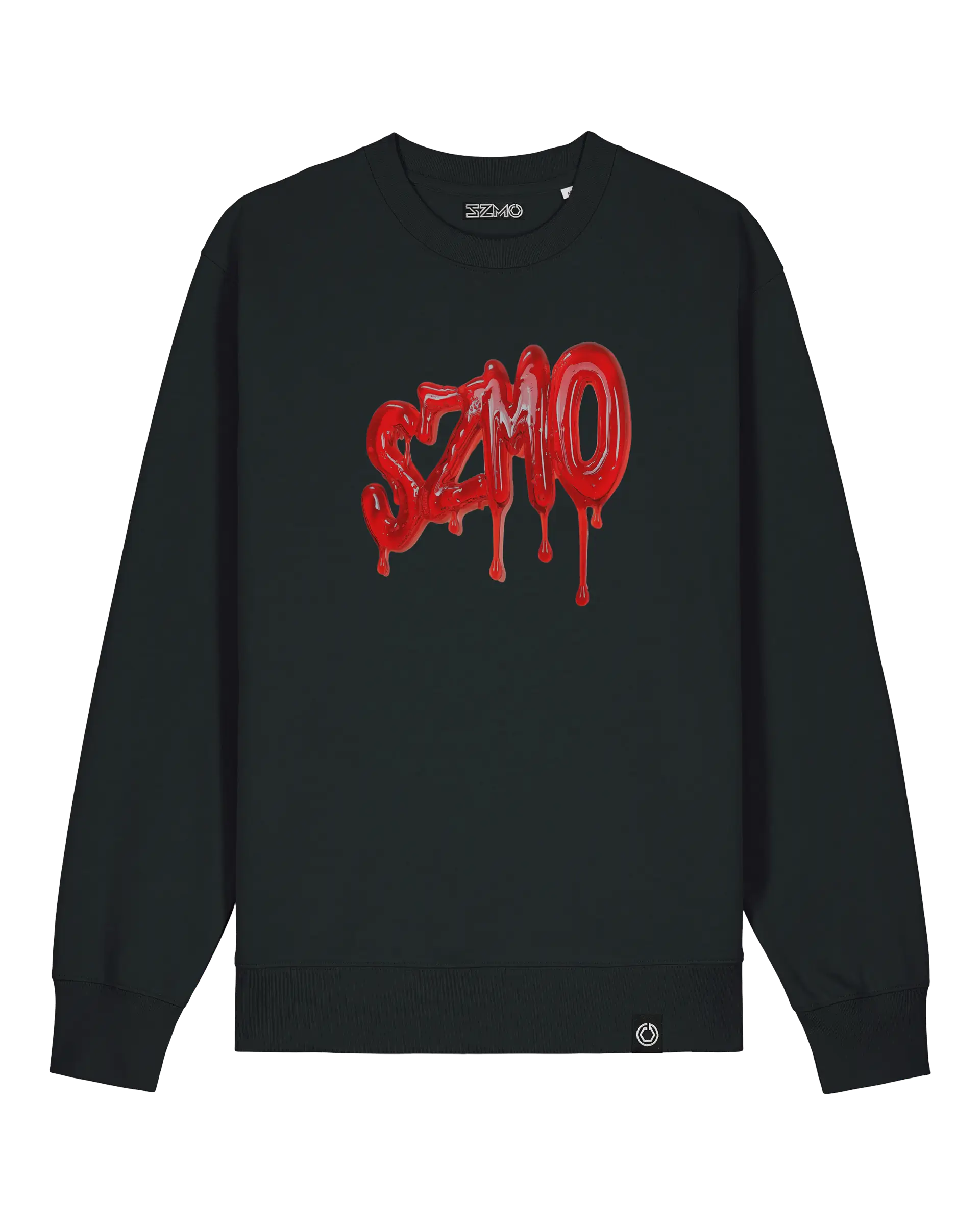 SZMO R34 Rückleuchten Pullover Schwarz JDM Streetwear Vorderansicht Detail