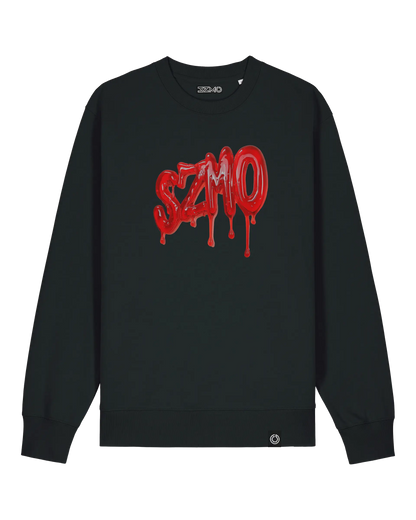 SZMO R34 Rückleuchten Pullover Schwarz JDM Streetwear Vorderansicht Detail