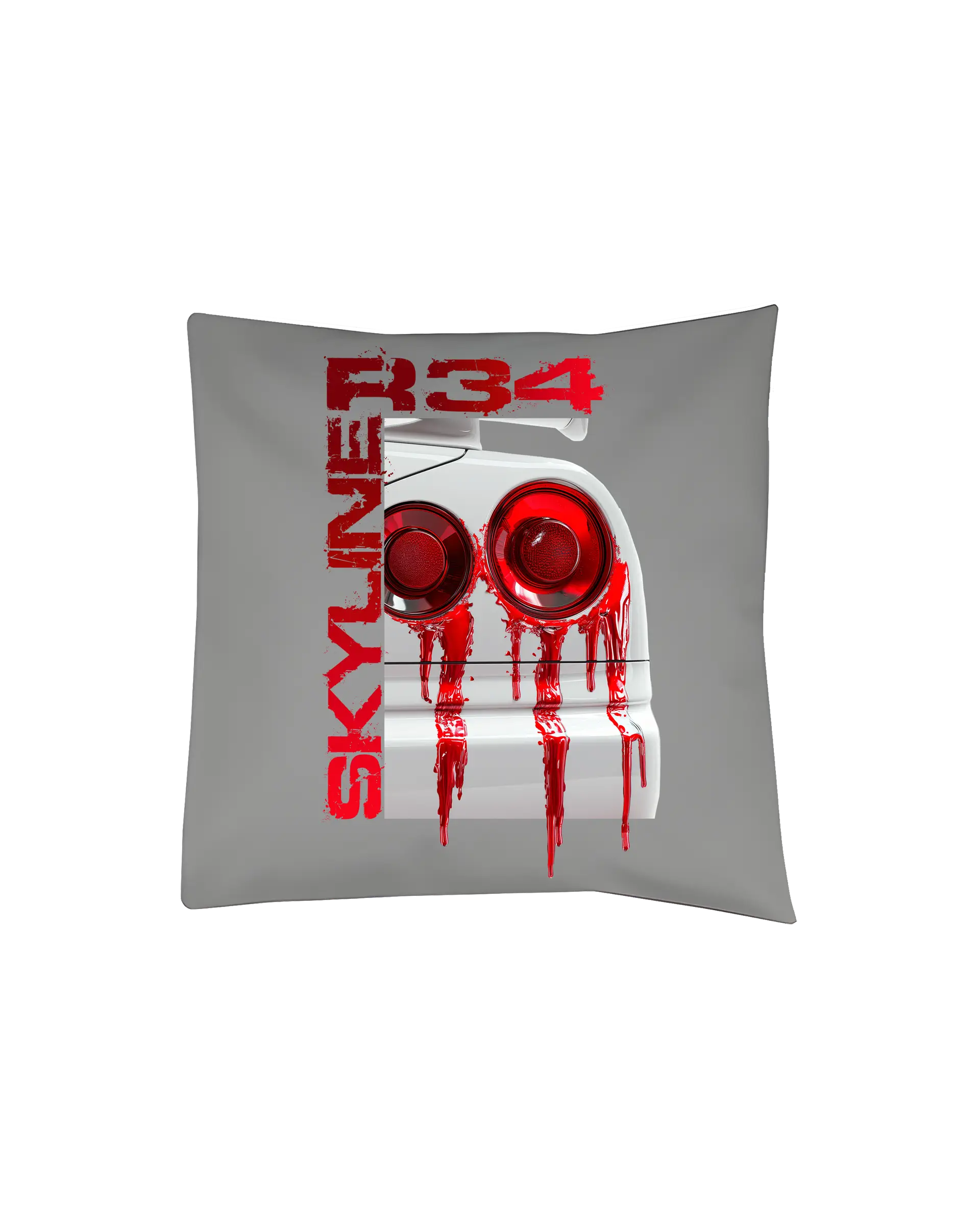 SZMO Kissen R34 Skyline Rückleuchten Design JDM Deko Sofa Vorderansicht Detail