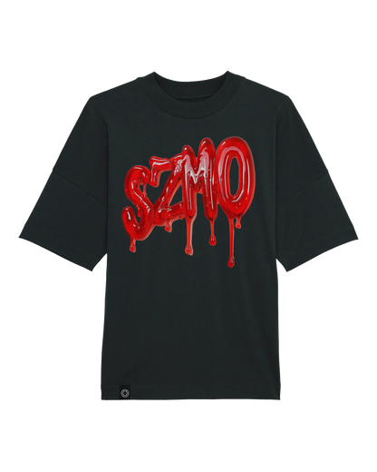 SZMO R34 Skyline Rückleuchten T-Shirt Schwarz Oversize JDM Vorderansicht Detail