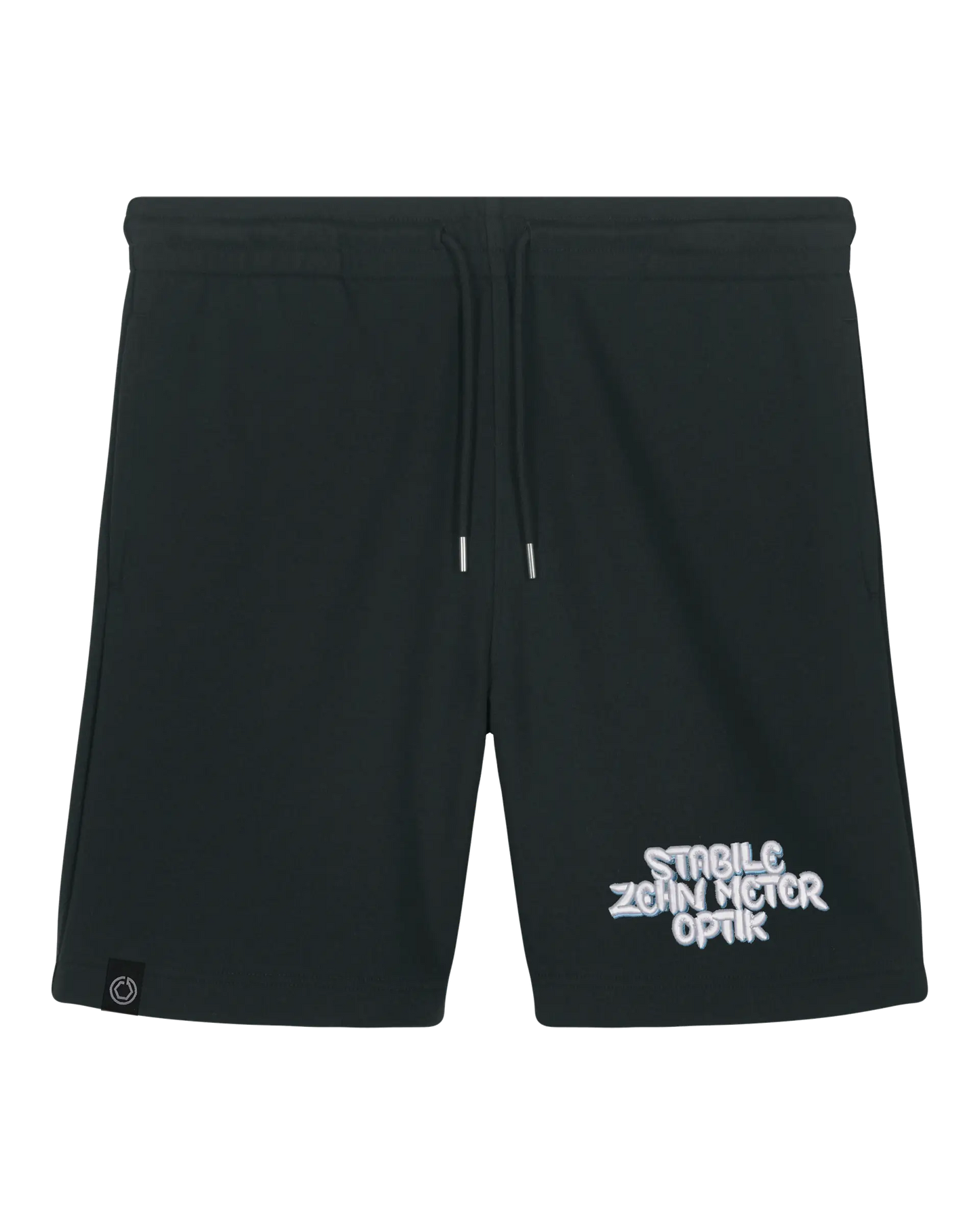 SZMO Stabile Zehn Meter Optik Shorts Schwarz Spruch Tuning Vorderansicht-Detail