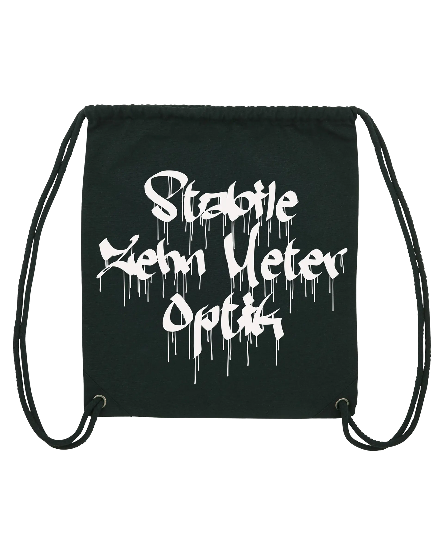 SZMO Turnbeutel Rückentüte Stabile Zehn Meter Optik Spruch Tuning Vorderansicht Detail