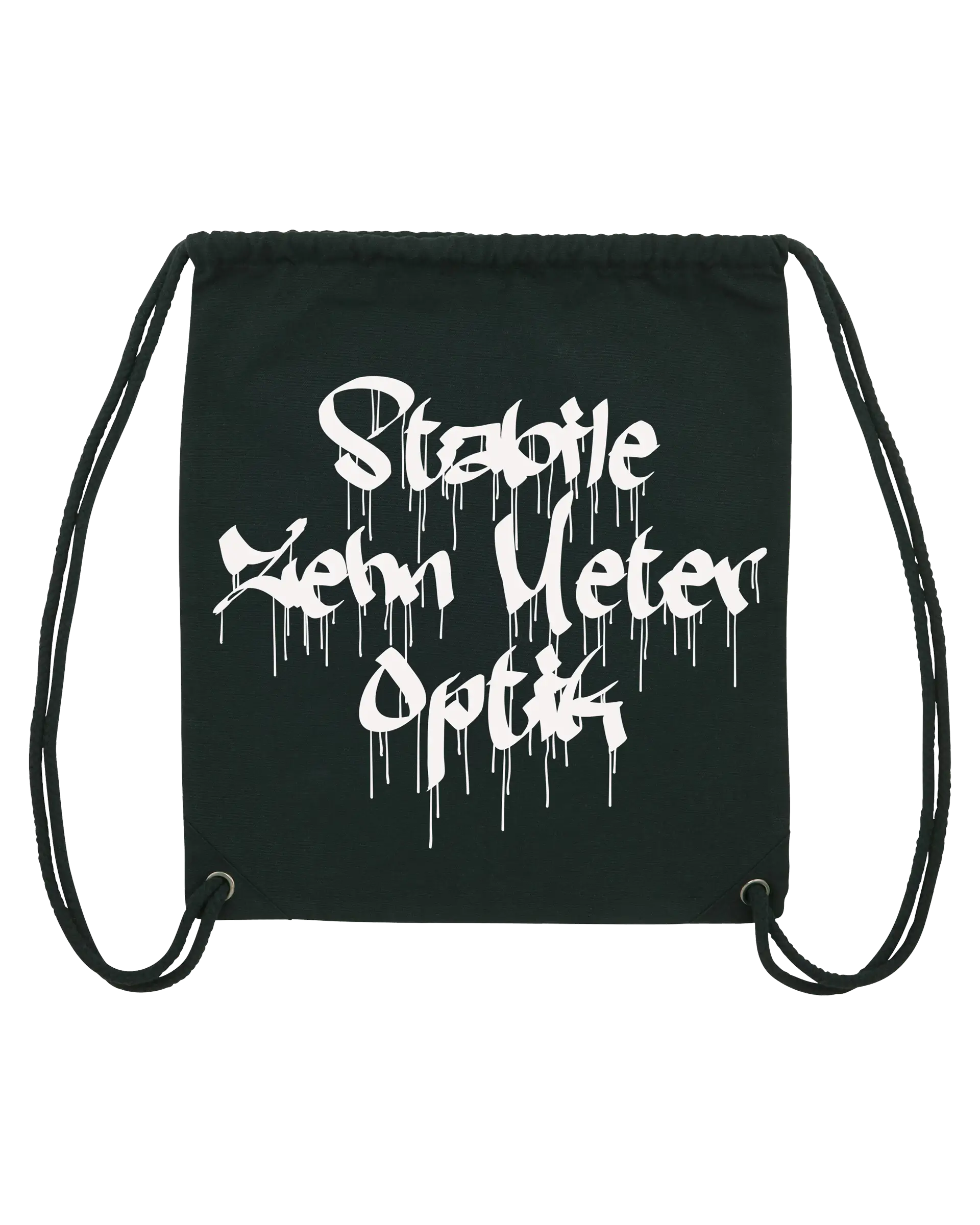 SZMO Turnbeutel Rückentüte Stabile Zehn Meter Optik Spruch Tuning Vorderansicht Detail