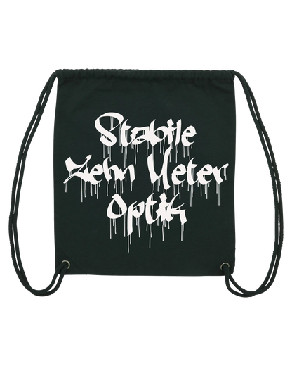 SZMO Turnbeutel Rückentüte Stabile Zehn Meter Optik Spruch Tuning Vorderansicht Detail