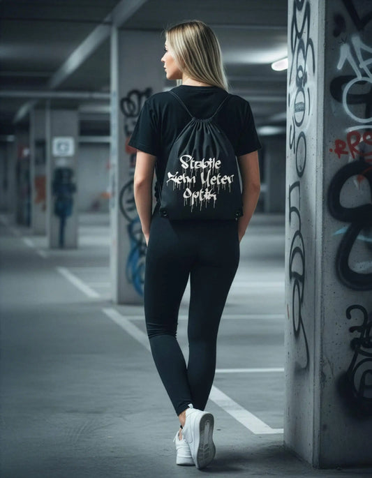 SZMO Turnbeutel Rückentüte Stabile Zehn Meter Optik Spruch Tuning Vorderansicht