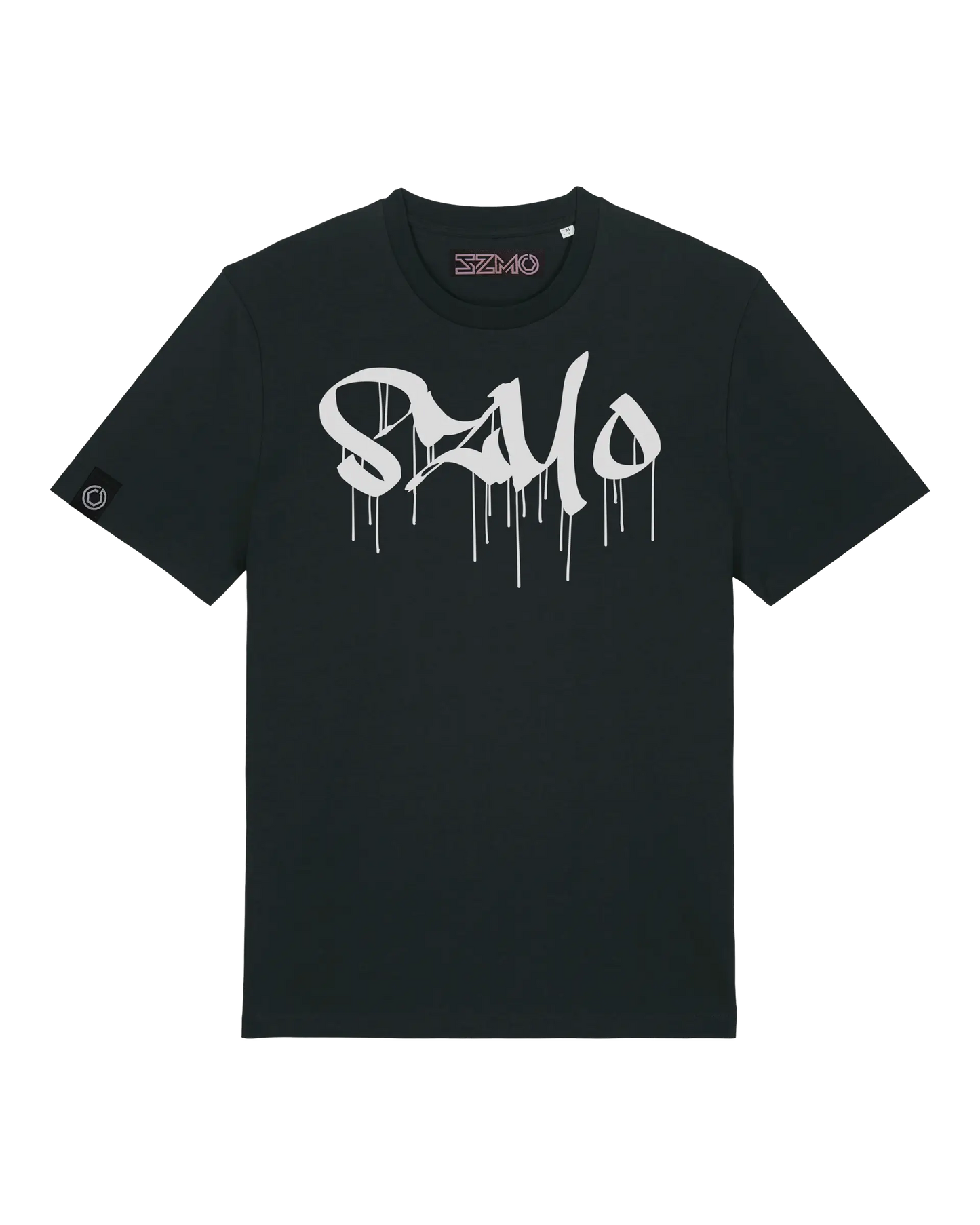 SZMO Stabile Zehn Meter Optik T-Shirt Schwarz Weiß Spruch Tuning Vorderansicht Detail