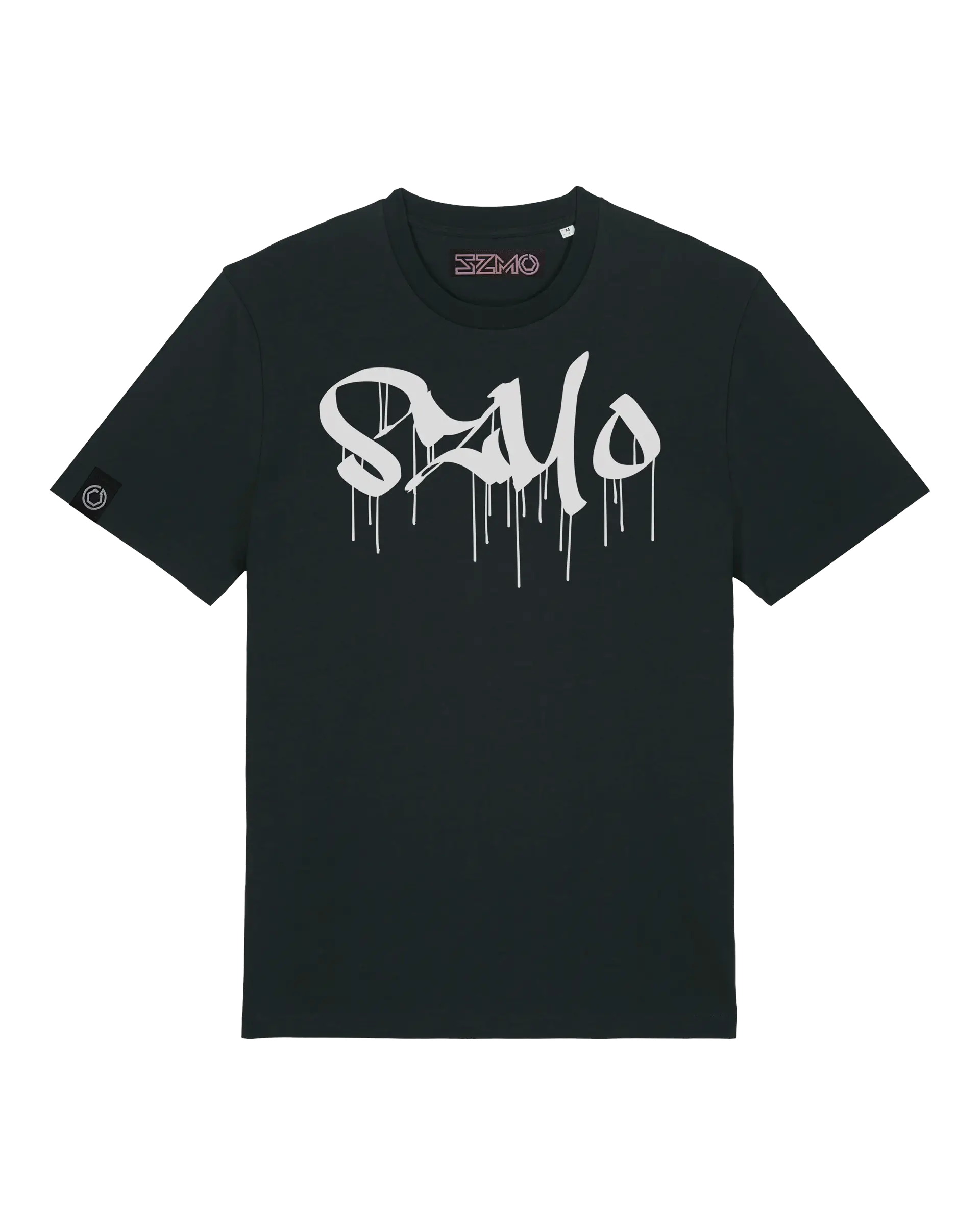 SZMO Stabile Zehn Meter Optik T-Shirt Schwarz Weiß Spruch Tuning Vorderansicht Detail