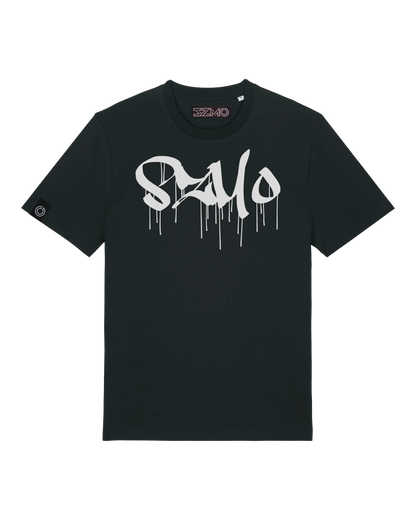 SZMO Stabile Zehn Meter Optik T-Shirt Schwarz Weiß Spruch Tuning Vorderansicht Detail