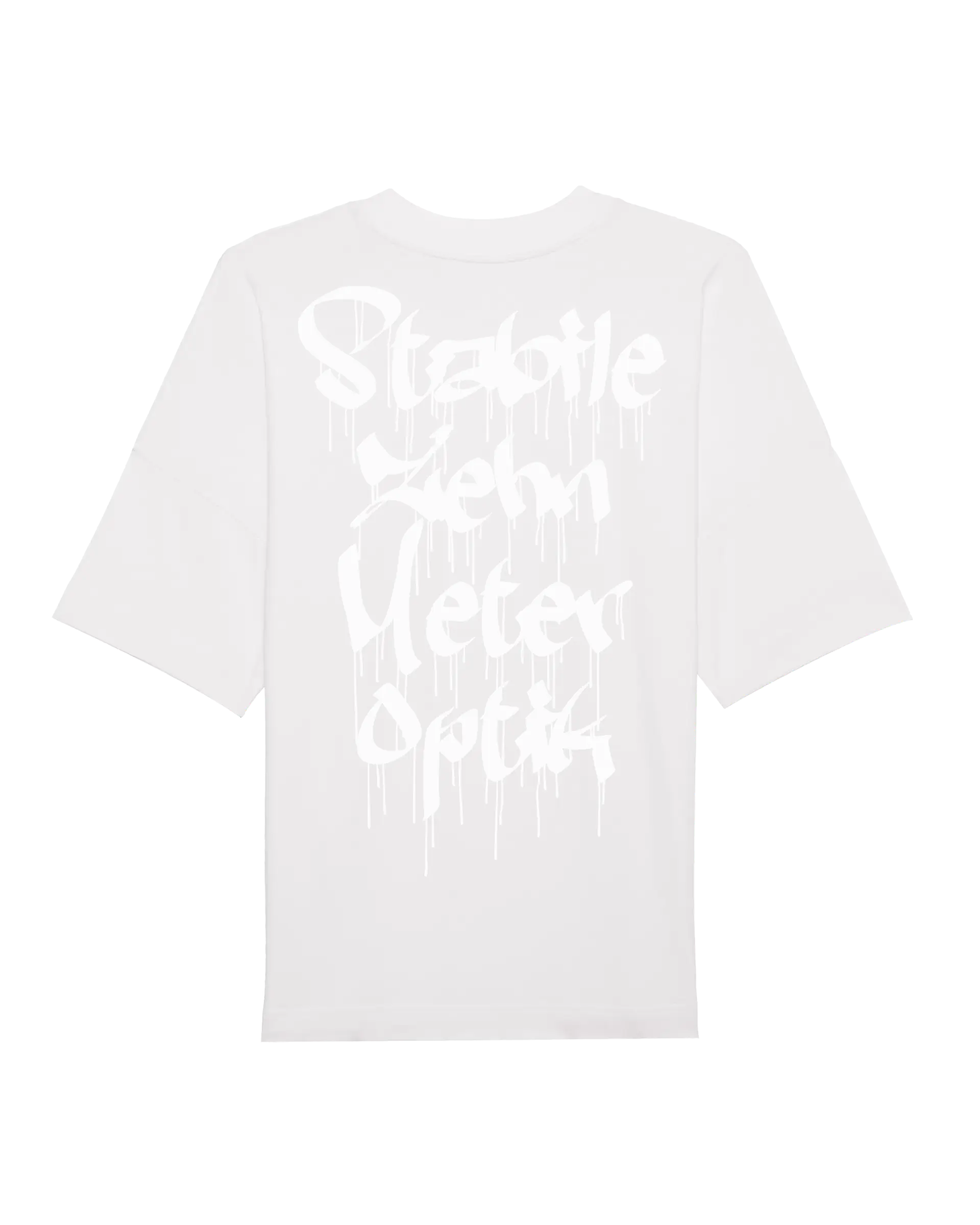 SZMO Stabile Zehn Meter Optik T-Shirt Weiß Spruch Tuning Rückansicht Detail
