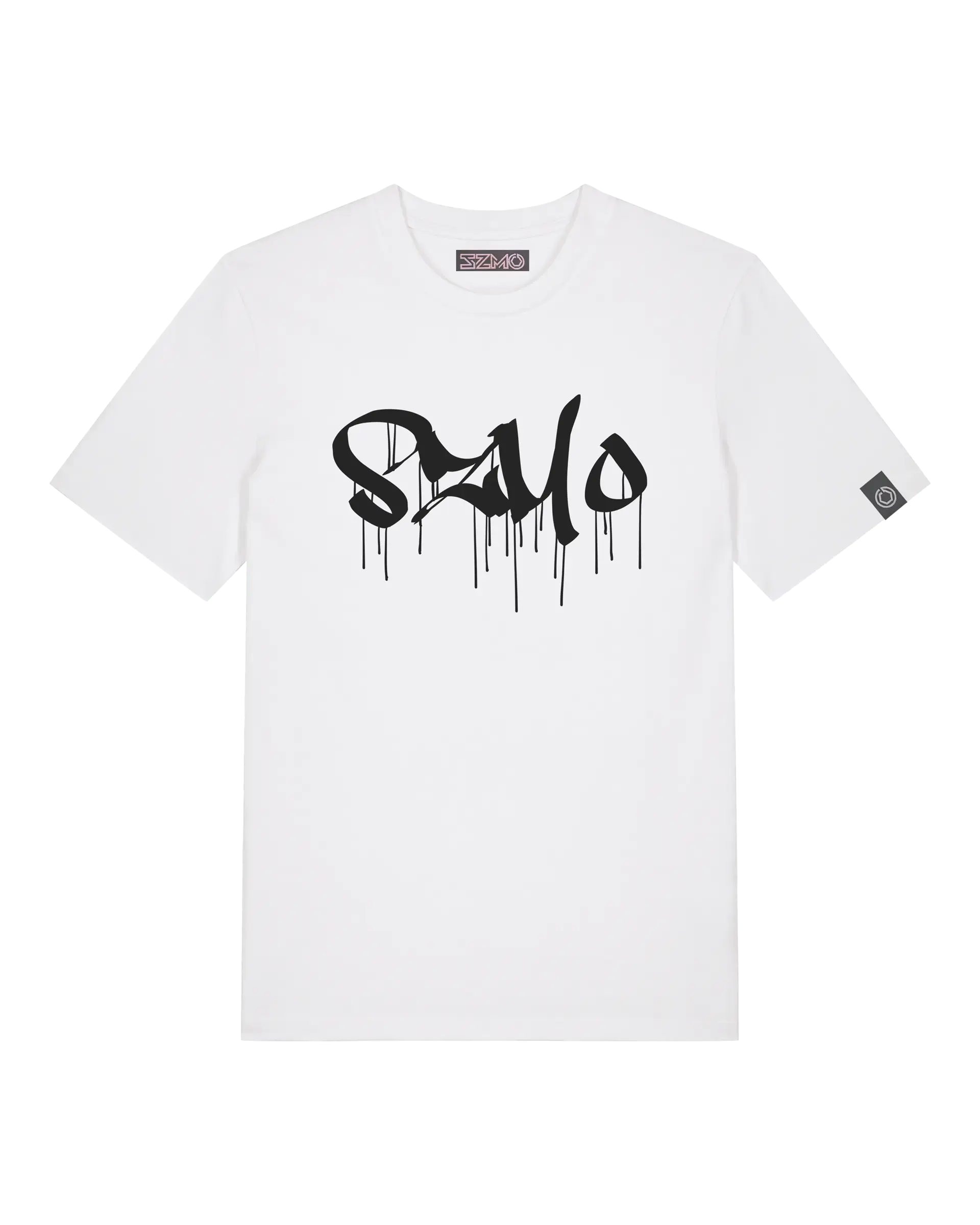 SZMO Stabile Zehn Meter Optik T-Shirt Weiß Schwarz Spruch Tuning Vorderansicht Detail