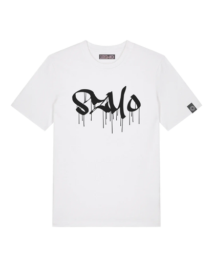 SZMO Stabile Zehn Meter Optik T-Shirt Weiß Schwarz Spruch Tuning Vorderansicht Detail