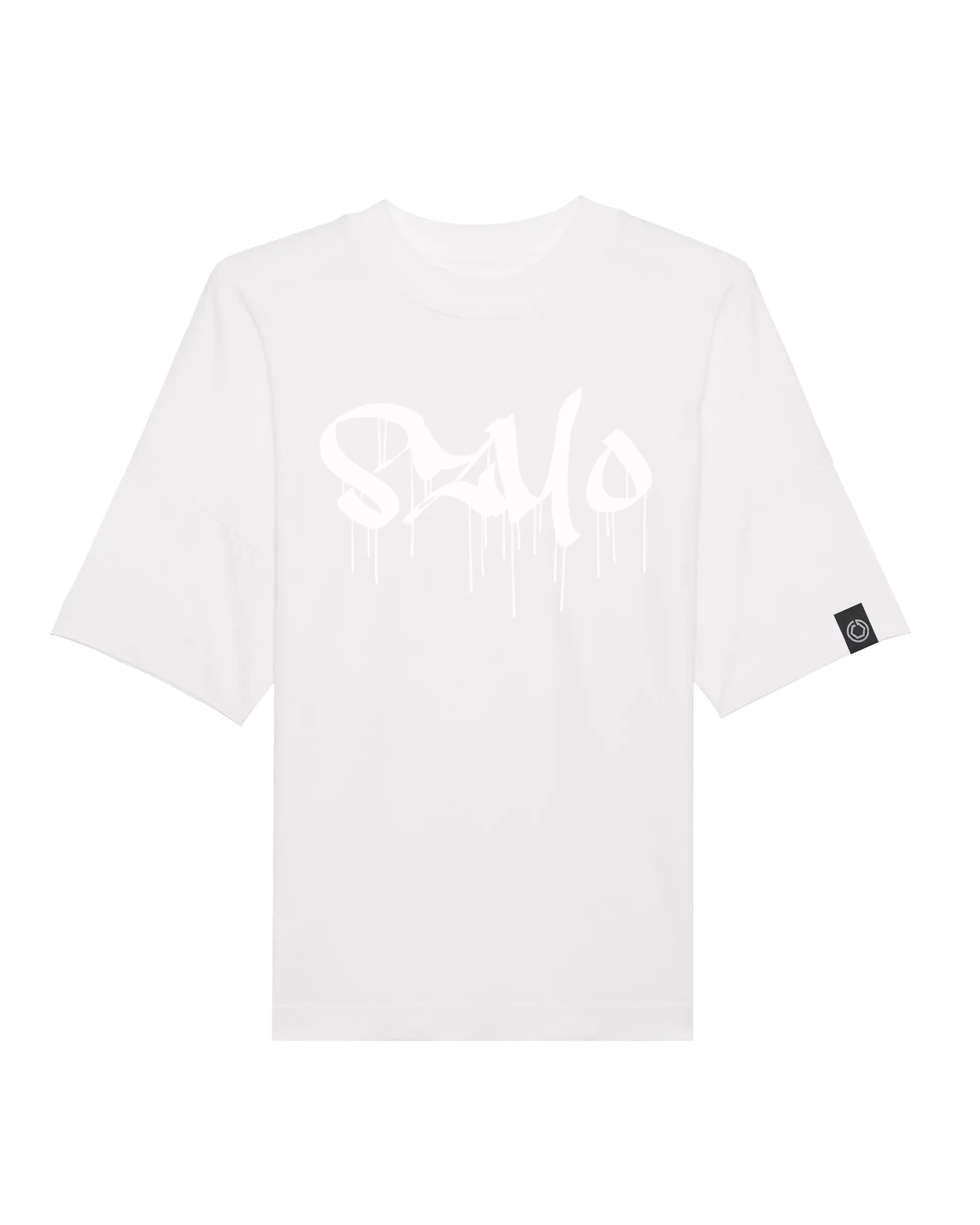 SZMO Stabile Zehn Meter Optik T-Shirt Weiß Spruch Tuning Vorderansicht Detail