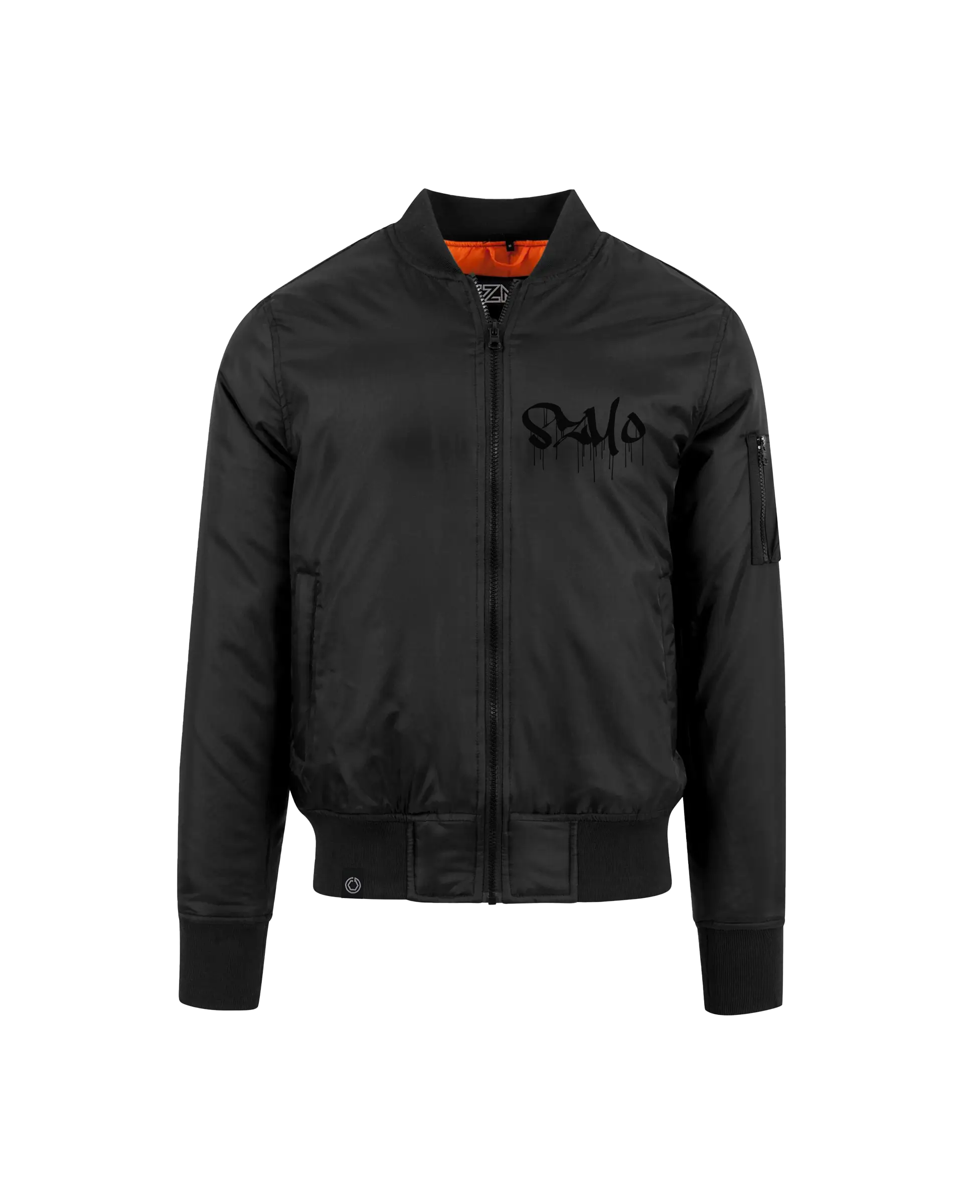 SZMO Bomber Jacke Stabile Zehn Meter Optik Graffiti Drip Design Tuning Szene Vorderansicht Detail