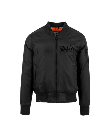 SZMO Bomber Jacke Stabile Zehn Meter Optik Graffiti Drip Design Tuning Szene Vorderansicht Detail