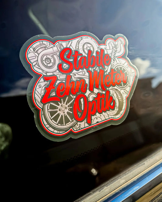SZMO - Stabile Zehn Meter Optik Sticker Tech Style Schwarz Rot Tuning Turbo Felgen