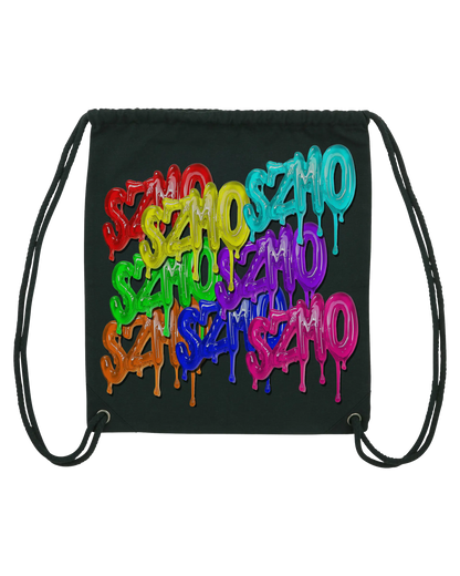 SZMO Turnbeutel Rückentüte Acryl Design Bunt Streetwear Vorderansicht Detail