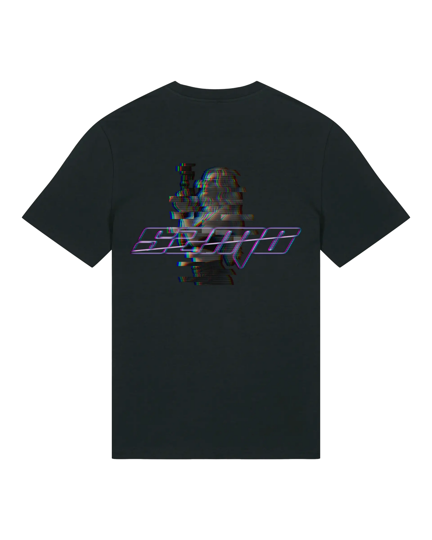 SZMO Glitch Design T-Shirt Modern Art Automotive Fashion Rückansicht Detail