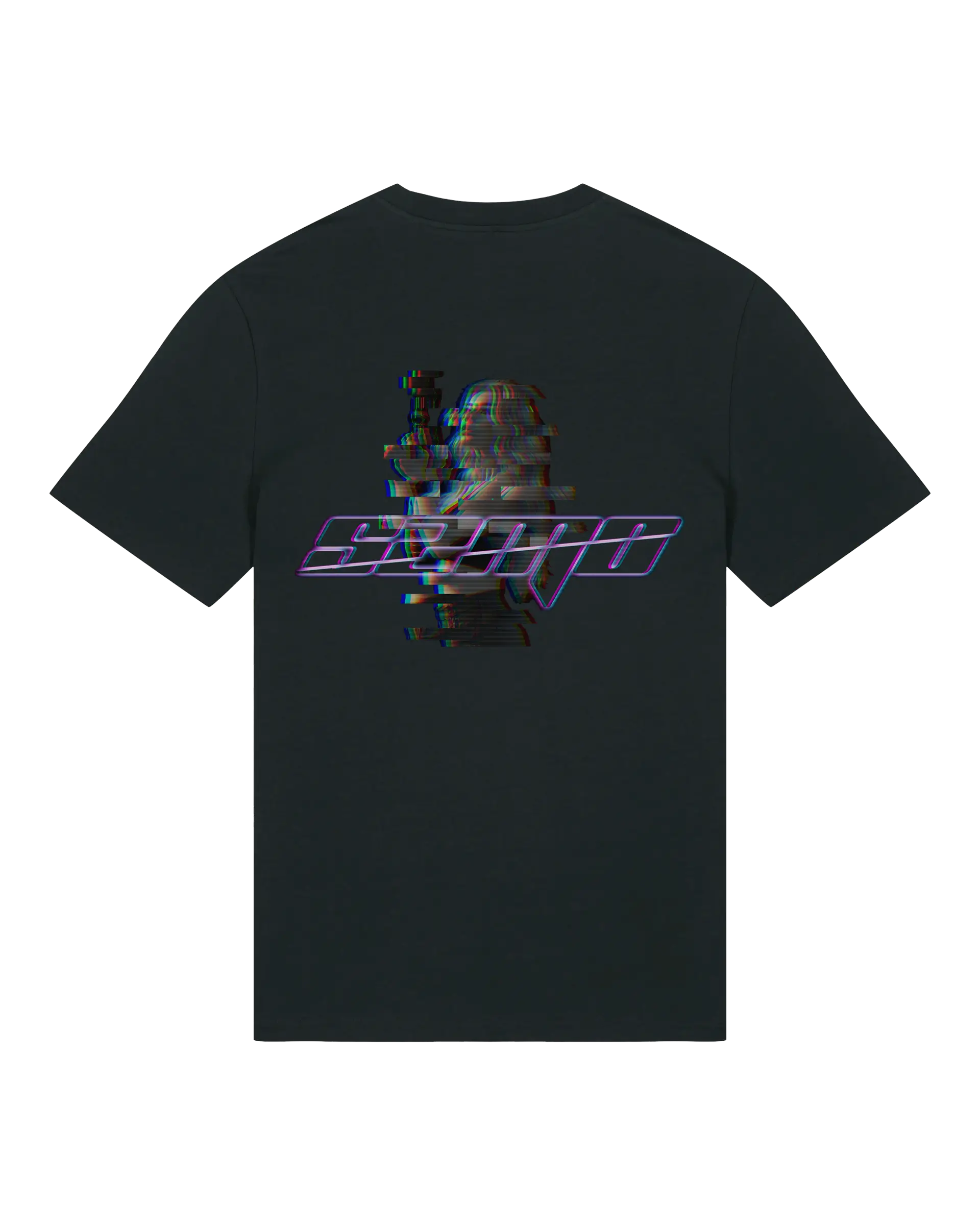 SZMO Glitch Design T-Shirt Modern Art Automotive Fashion Rückansicht Detail