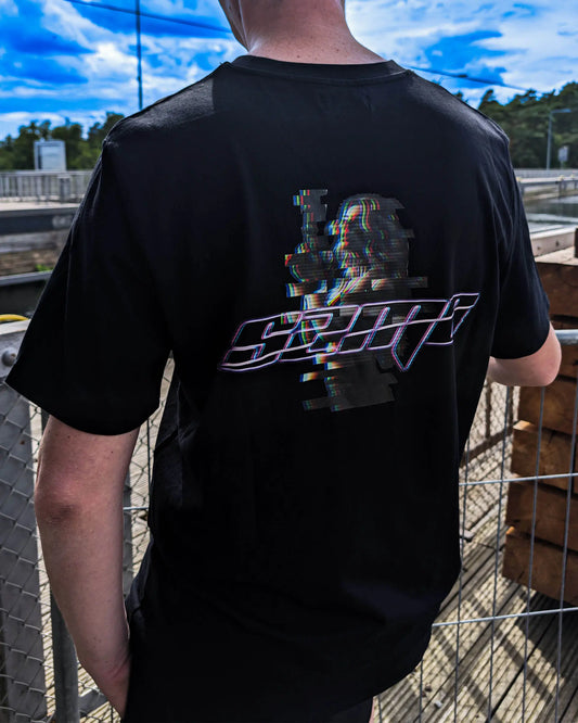 SZMO Glitch Design T-Shirt Modern Art Automotive Fashion Rückansicht