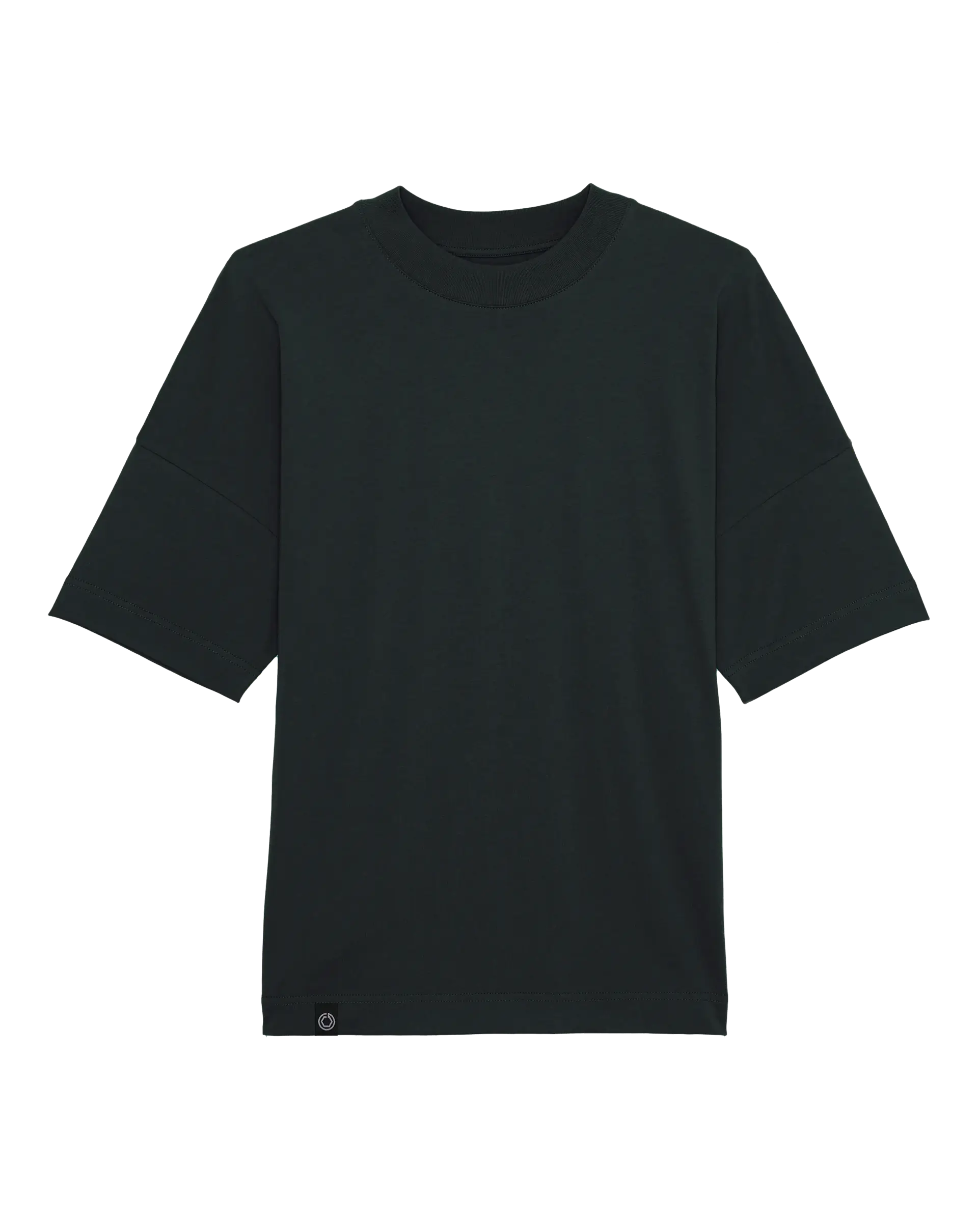SZMO Neon Logo T-Shirt Schwarz leuchtender Print Oversize Vorderansicht Detail